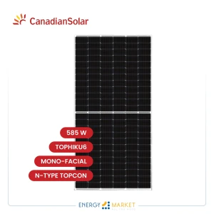 Panneaux solaire 560 W ~ 585 W Canadian Solar N-type TOPCon Technology